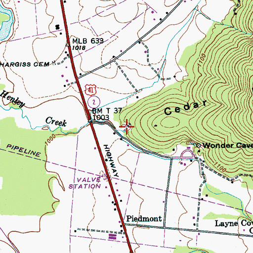 Topographic Map of Shetter Quarry, TN