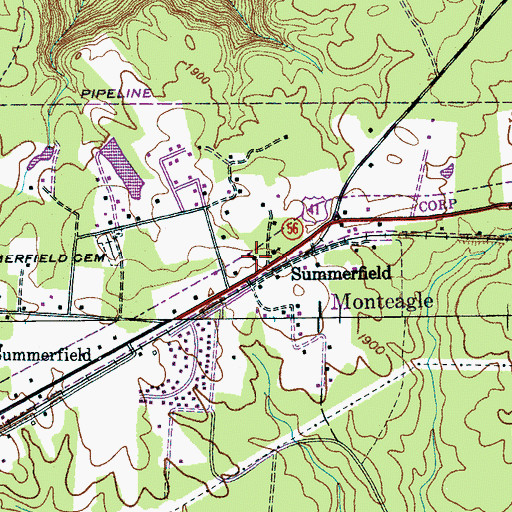 Topographic Map of Summerfield School (historical), TN