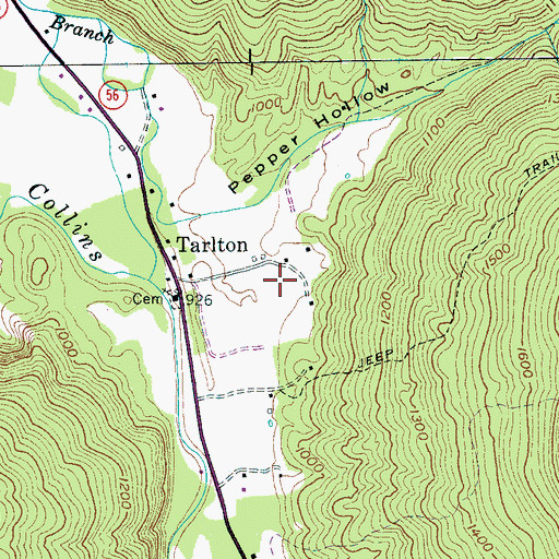 Topographic Map of Tarlton School (historical), TN