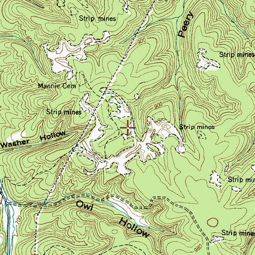 Topographic Map of Allens Creek Mines, TN