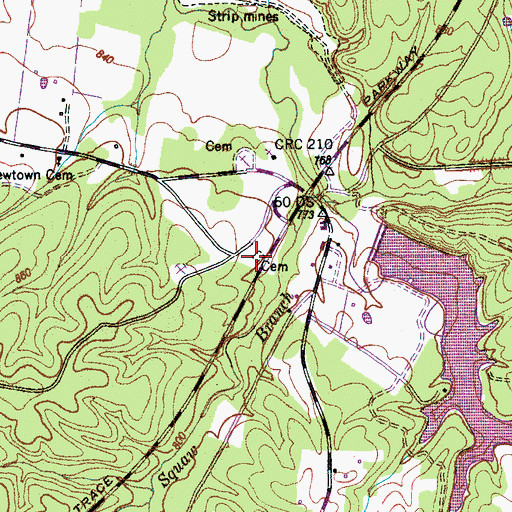 Topographic Map of Napier Cemetery, TN