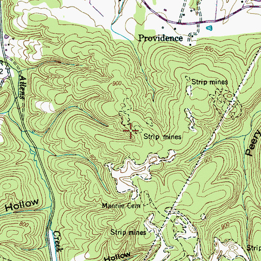 Topographic Map of Percy Mines, TN