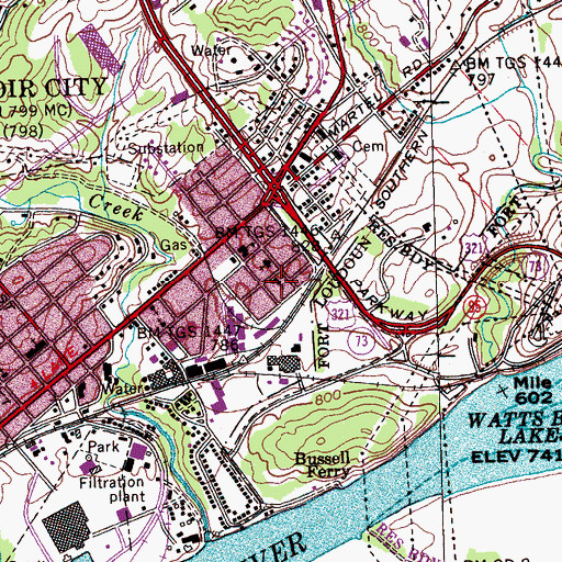 Topographic Map of Bell Avenue Church, TN