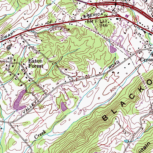 Topographic Map of Eatonwood Church of God, TN