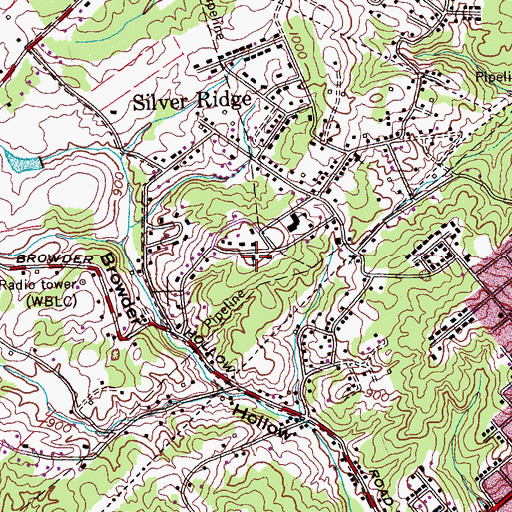 Topographic Map of First Church of God, TN