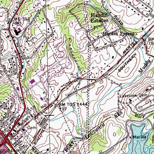 Topographic Map of Highland Hills Church of God, TN