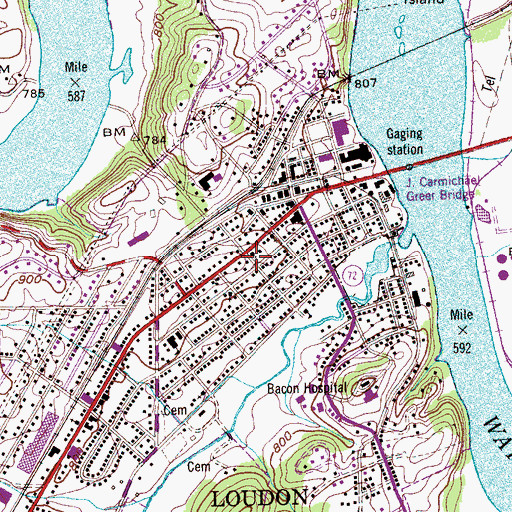 Topographic Map of Loudon United Methodist Church, TN