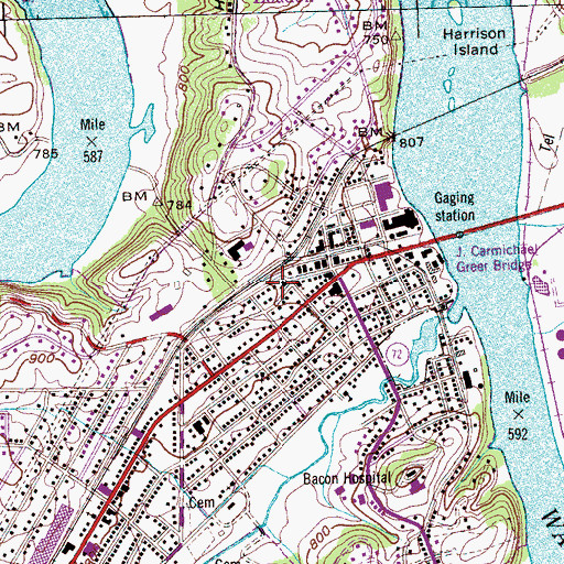 Topographic Map of Loudon Cumberland Presbyterian Church, TN
