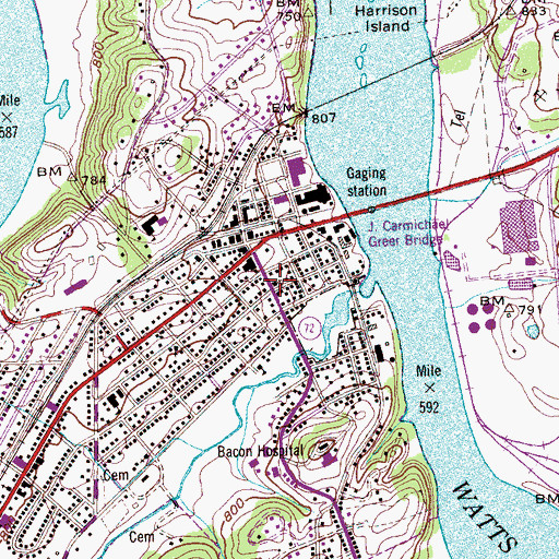 Topographic Map of Loudon Church of the Nazarene, TN
