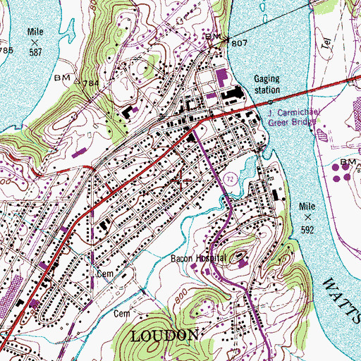 Topographic Map of Mount Olive Baptist Church, TN