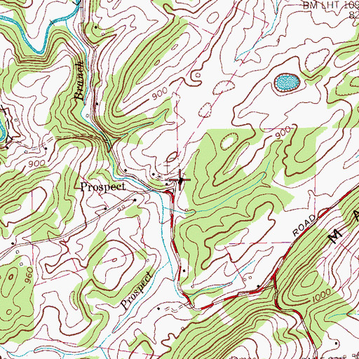 Topographic Map of Prospect Baptist Church, TN