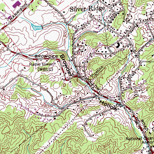 Topographic Map of Tabernacle Baptist Church, TN