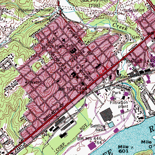 Topographic Map of Trinity United Methodist Church, TN