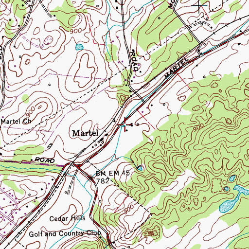 Topographic Map of Tom Carson Spring, TN