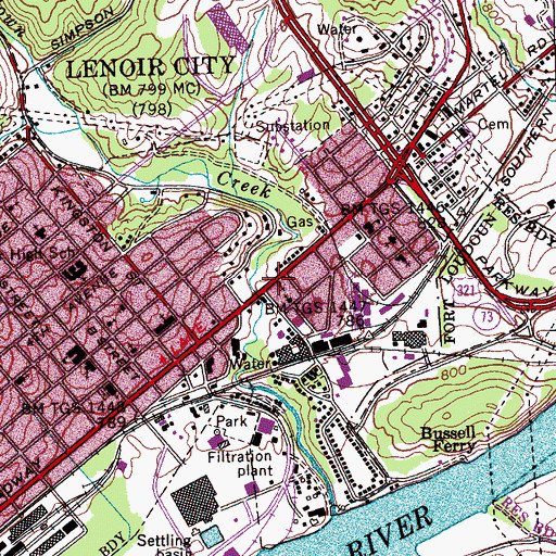 Topographic Map of Victory Temple Church, TN