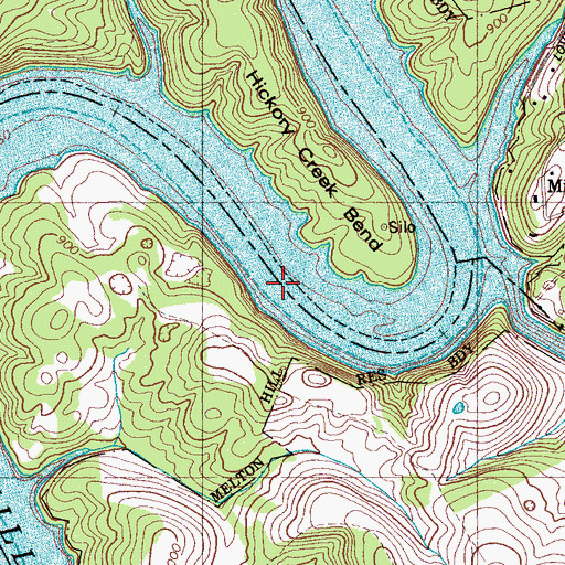 Topographic Map of Vancouvers Shoals, TN