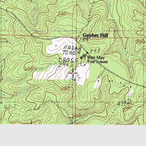 Topographic Map of Ben May Fire Tower, AL