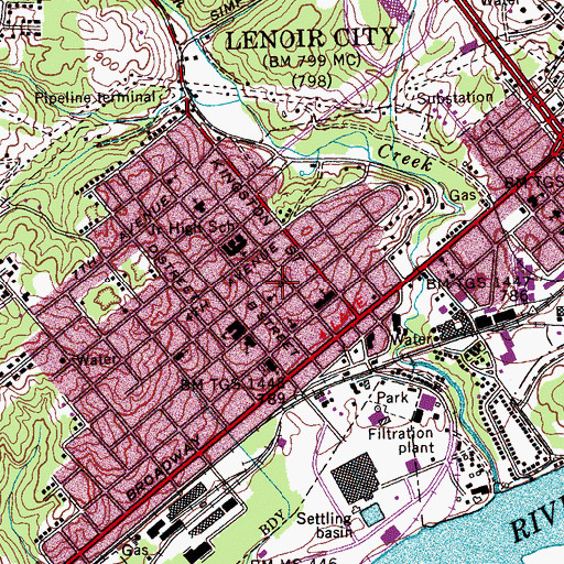 Topographic Map of Zion MIssionary Baptist Church, TN
