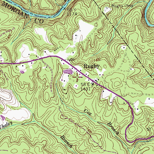 Topographic Map of Ingleside, TN