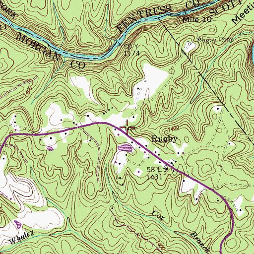 Topographic Map of Martin Roost, TN
