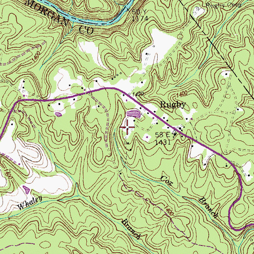 Topographic Map of The Lindens, TN