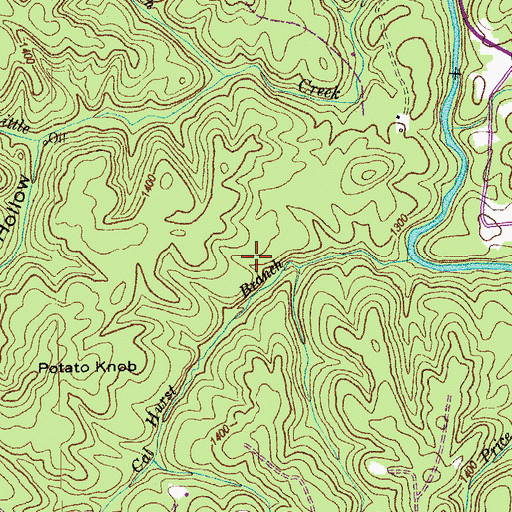Topographic Map of Thomas Hughes Public Library, TN