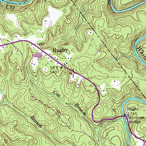 Topographic Map of Walton Court, TN
