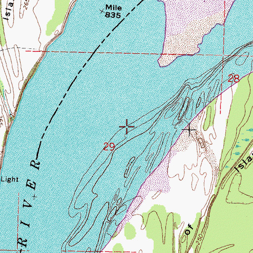 Topographic Map of Cottonwood Point Eagle Bar, TN