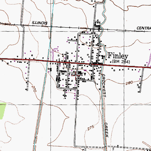 Topographic Map of Finley Baptist Church, TN