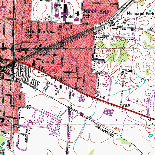 Topographic Map of Hawthorne Baptist Church, TN
