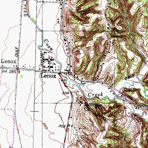 Topographic Map of Lenox Baptist Church, TN