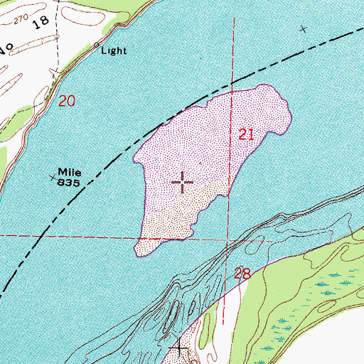 Topographic Map of Skullbone Bar, TN