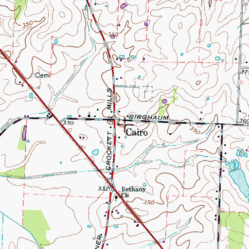 Topographic Map of Cairo Baptist Church, TN