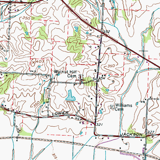 Topographic Map of Walnut Hill Baptist Church, TN