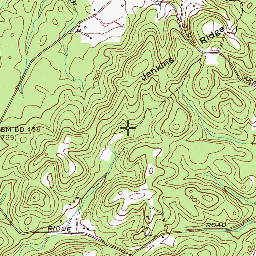 Topographic Map of Burketts Chapel School (historical), TN