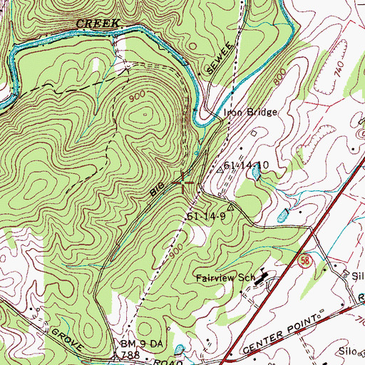 Topographic Map of Iron Bridge School (historical), TN