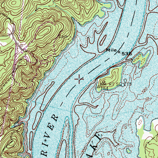 Topographic Map of Jacksons Ferry (historical), TN