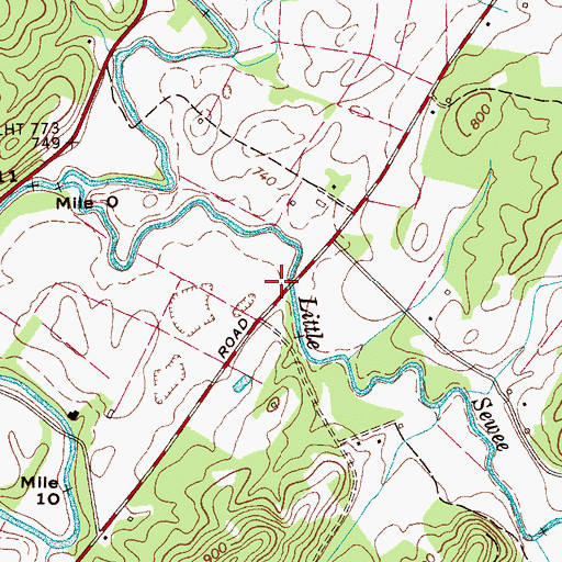 Topographic Map of Moores Chapel Methodist Church (historical), TN