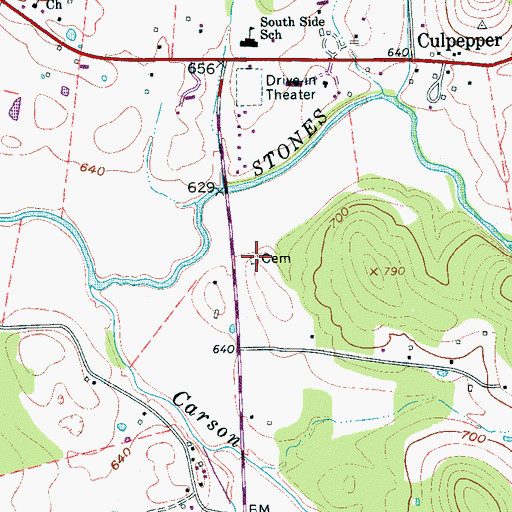 Topographic Map of Barton Cemetery, TN