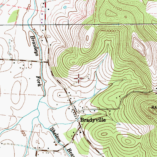 Topographic Map of Bradyville School (historical), TN