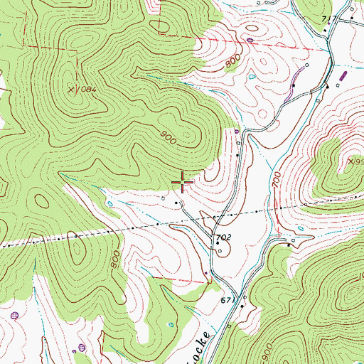 Topographic Map of Bragg Cemetery, TN