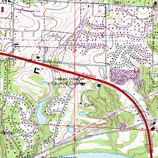 Topographic Map of Indian Hills Country Club, AL