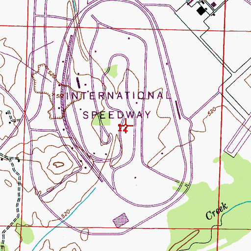 Topographic Map of International Speedway, AL