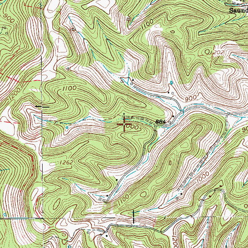 Topographic Map of Davenport Cemetery, TN