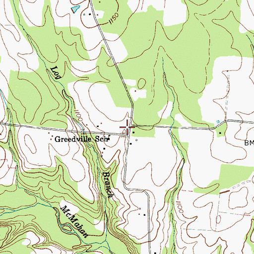 Topographic Map of Geedville, TN