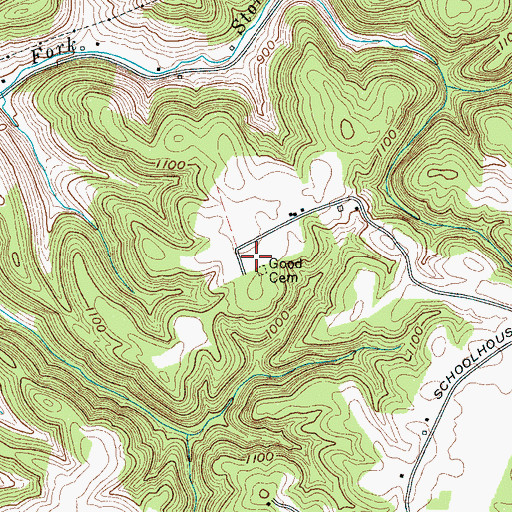 Topographic Map of Good Ridge, TN