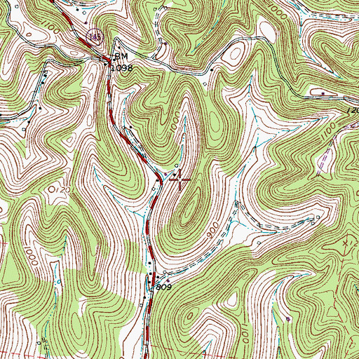 Topographic Map of Herriman Cemetery, TN