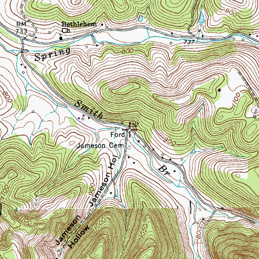 Topographic Map of Jimtown (historical), TN