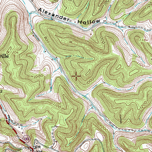 Topographic Map of Jones Chapel, TN