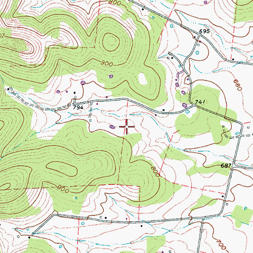 Topographic Map of Lassiter Cemetery, TN